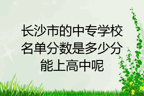 长沙市的中专学校名单分数是多少分能上高中呢