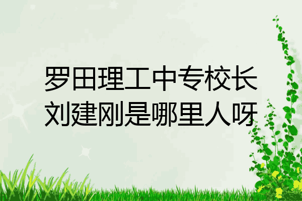 罗田理工中专校长刘建刚是哪里人呀