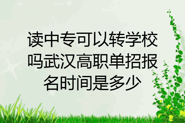 读中专可以转学校吗武汉高职单招报名时间是多少