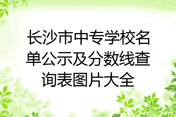 长沙市中专学校名单公示及分数线查询表图片大全