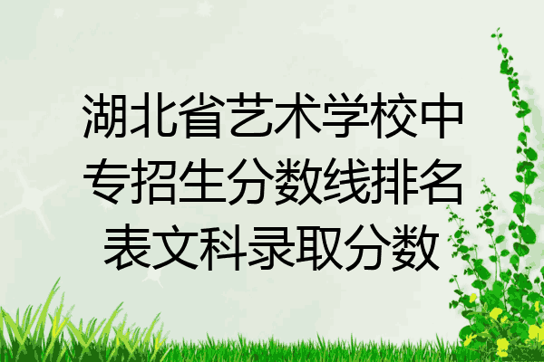 湖北省艺术学校中专招生分数线排名表文科录取分数