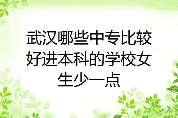 武汉哪些中专比较好进本科的学校女生少一点