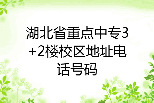 湖北省重点中专3+2楼校区地址电话号码