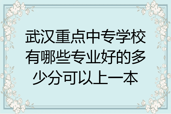 武汉重点中专学校有哪些专业好的多少分可以上一本