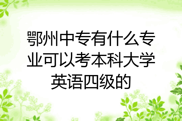 鄂州中专有什么专业可以考本科大学英语四级的