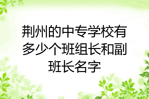 荆州的中专学校有多少个班组长和副班长名字