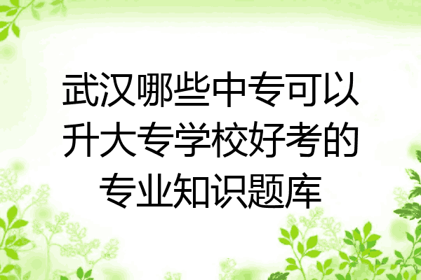 武汉哪些中专可以升大专学校好考的专业知识题库