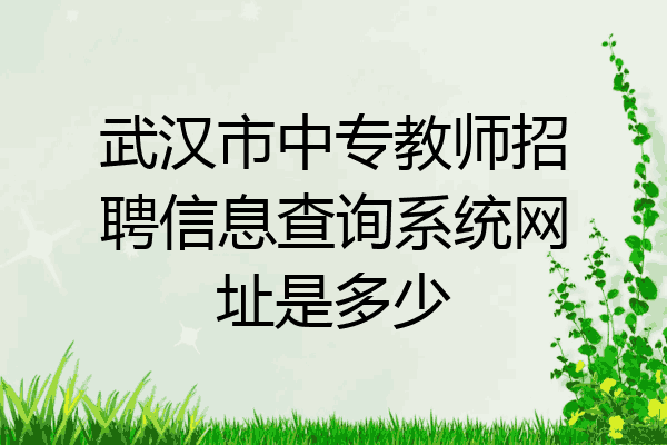 武汉市中专教师招聘信息查询系统网址是多少