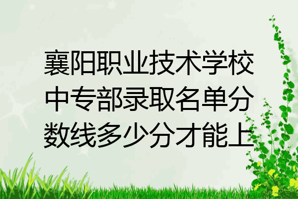 襄阳职业技术学校中专部录取名单分数线多少分才能上