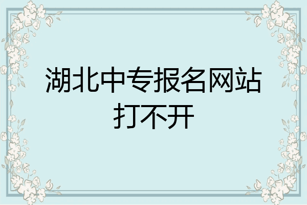 湖北中专报名网站打不开