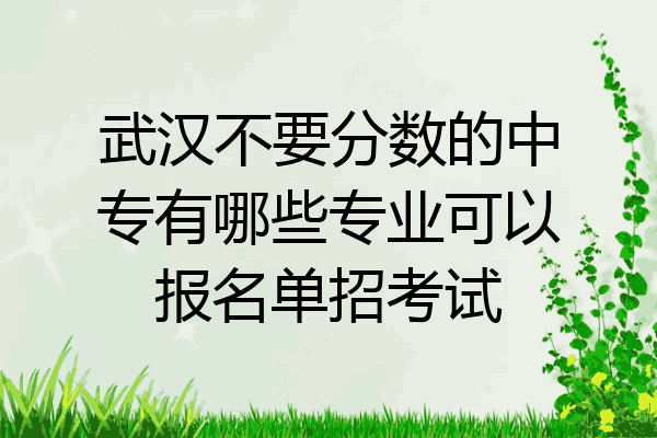 武汉不要分数的中专有哪些专业可以报名单招考试
