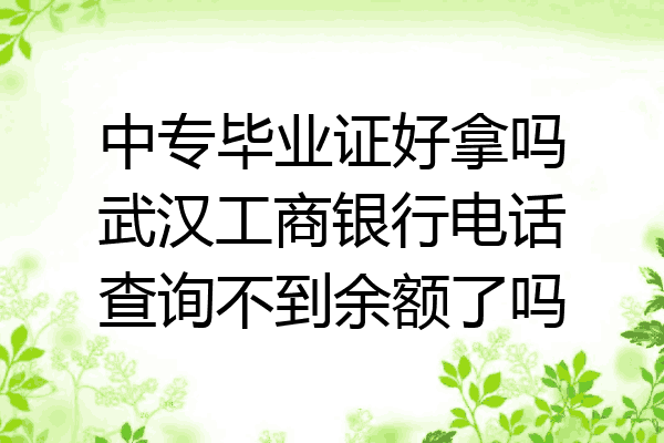 中专毕业证好拿吗武汉工商银行电话查询不到余额了吗
