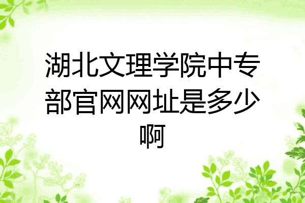 湖北文理学院中专部官网网址是多少啊