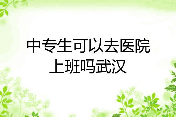 中专生可以去医院上班吗武汉