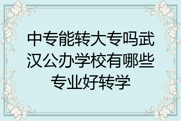 中专能转大专吗武汉公办学校有哪些专业好转学