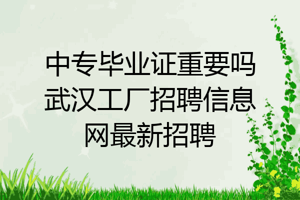 中专毕业证重要吗武汉工厂招聘信息网最新招聘
