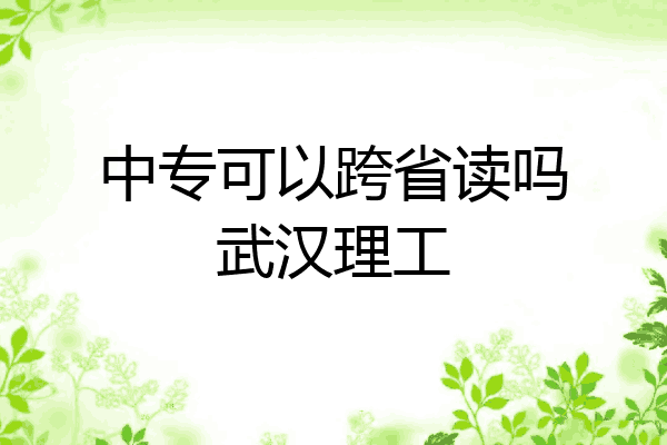 中专可以跨省读吗武汉理工