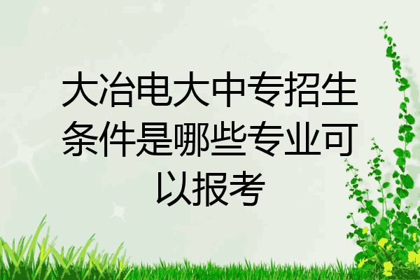 大冶电大中专招生条件是哪些专业可以报考