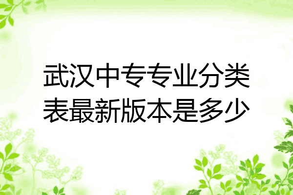 武汉中专专业分类表最新版本是多少