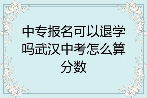 中专报名可以退学吗武汉中考怎么算分数