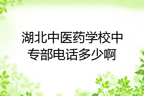 湖北中医药学校中专部电话多少啊