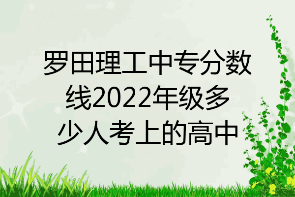 罗田理工中专分数线2022年级多少人考上的高中
