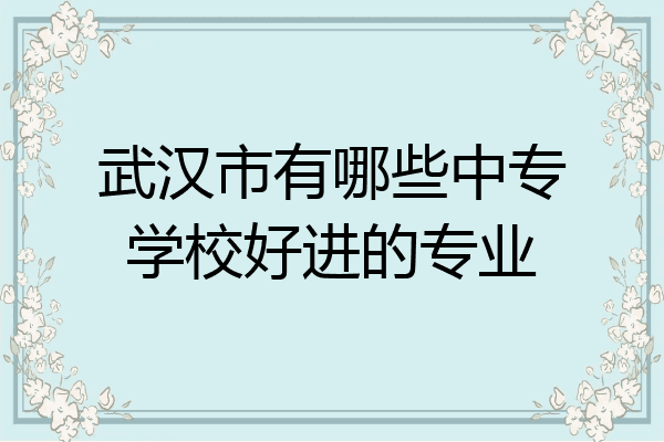 武汉市有哪些中专学校好进的专业