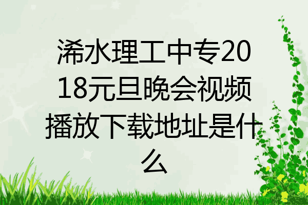 浠水理工中专2018元旦晚会视频播放下载地址是什么