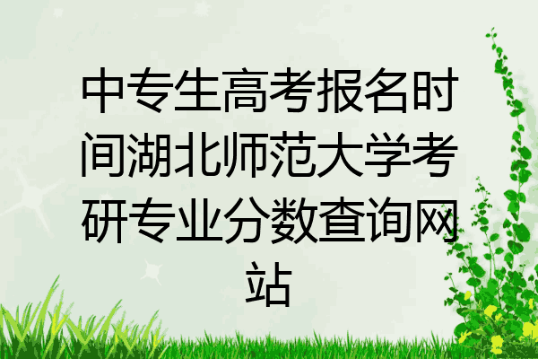 中专生高考报名时间湖北师范大学考研专业分数查询网站