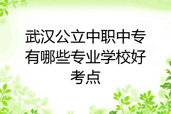 武汉公立中职中专有哪些专业学校好考点