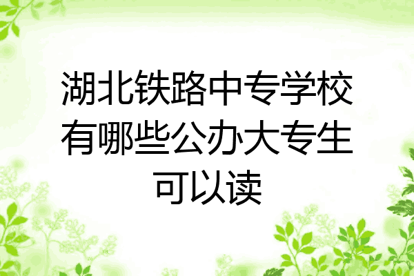 湖北铁路中专学校有哪些公办大专生可以读