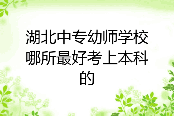 湖北中专幼师学校哪所最好考上本科的