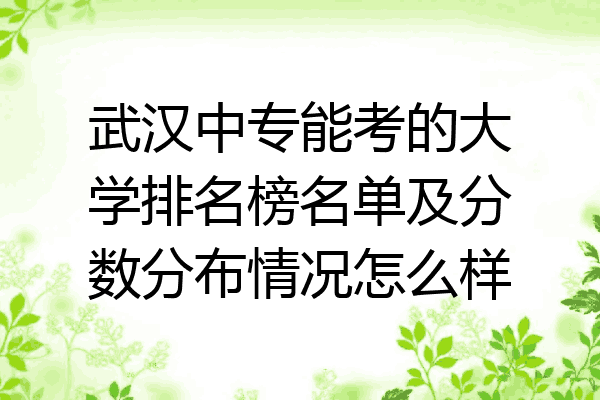武汉中专能考的大学排名榜名单及分数分布情况怎么样