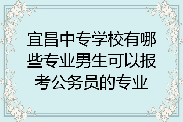 宜昌中专学校有哪些专业男生可以报考公务员的专业