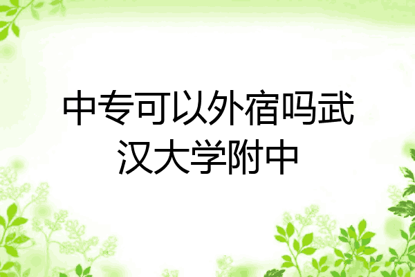 中专可以外宿吗武汉大学附中