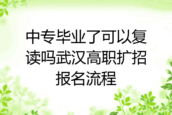 中专毕业了可以复读吗武汉高职扩招报名流程