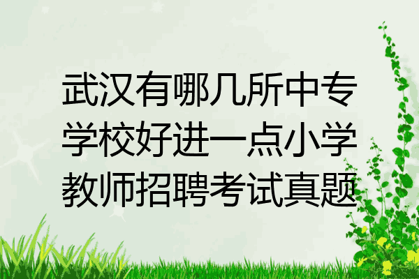 武汉有哪几所中专学校好进一点小学教师招聘考试真题