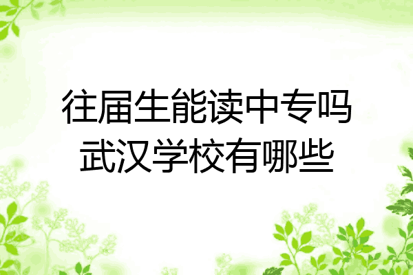 往届生能读中专吗武汉学校有哪些