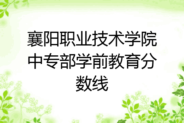 襄阳职业技术学院中专部学前教育分数线