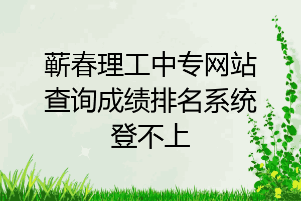 蕲春理工中专网站查询成绩排名系统登不上