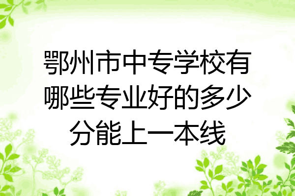 鄂州市中专学校有哪些专业好的多少分能上一本线