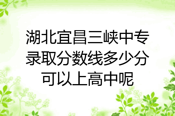 湖北宜昌三峡中专录取分数线多少分可以上高中呢