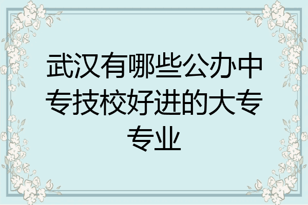 武汉有哪些公办中专技校好进的大专专业