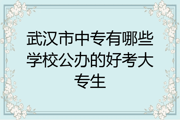 武汉市中专有哪些学校公办的好考大专生