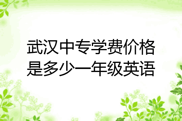武汉中专学费价格是多少一年级英语