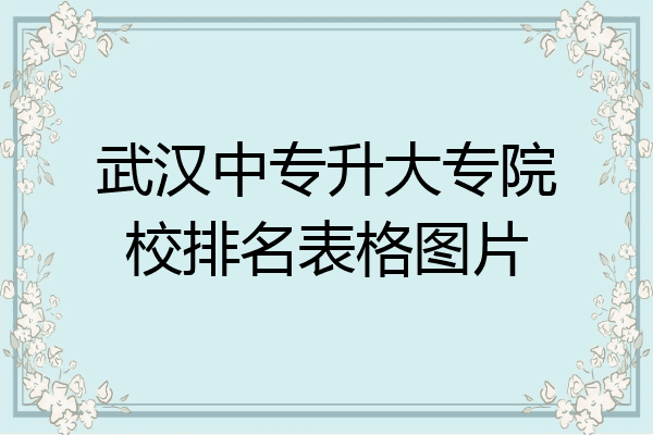 武汉中专升大专院校排名表格图片