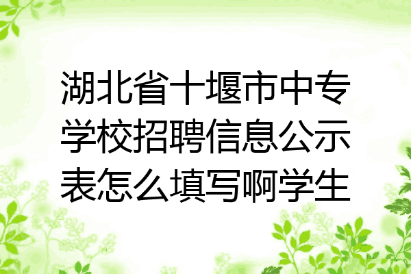 湖北省十堰市中专学校招聘信息公示表怎么填写啊学生