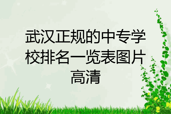 武汉正规的中专学校排名一览表图片高清