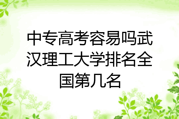 中专高考容易吗武汉理工大学排名全国第几名