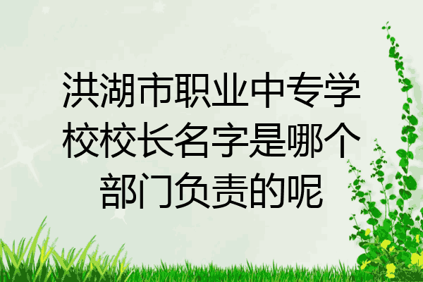 洪湖市职业中专学校校长名字是哪个部门负责的呢